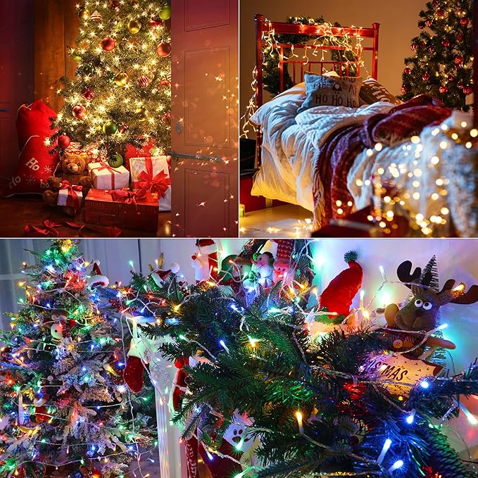 Color Changing Christmas Lights 175ft 500 LED Warm White &amp Multicolor Christmas String Lights with Remote 11 Modes Fairy Twinkle Lights Waterproof for Party Garden Home Weddings Xmas Tree De
