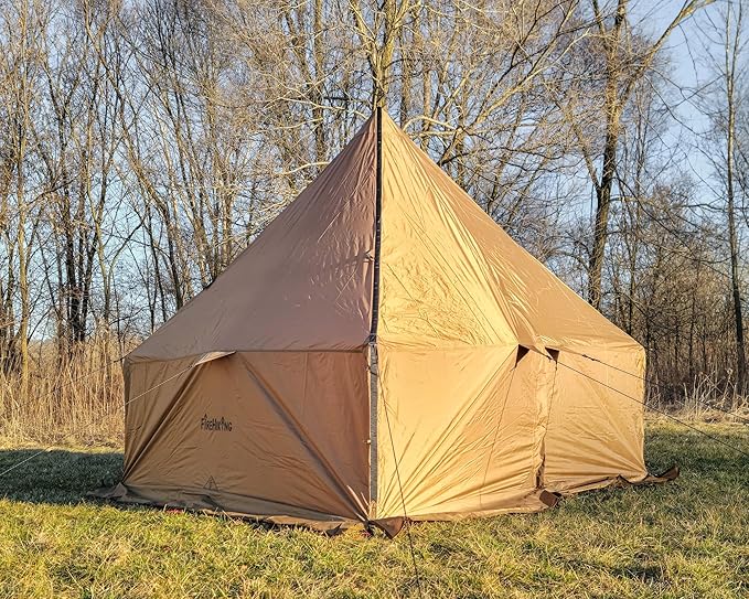 FIREHIKING Camping Hot Tent with Stove Jack Yurt Tent Outdoor Wall Tent Teepee Tent with Snow Skirt