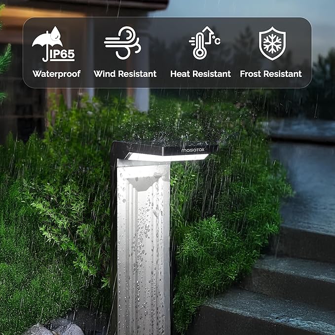 Cool White Solar Pathway Lights 2 Pack - Ultra Bright Waterproof Outdoor Solar Lights for Yard Walkway &amp Driveway - LED Landscape Path Lights - Energy Saving Solar Powered Lights