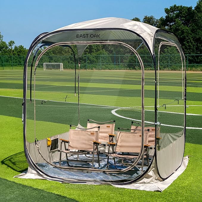East Oak Weather Sports Tent for Fishing Sports Event | Pop Up Bubble Tent Instant Sun &amp Rain Shelter | No Condensation Spacious Interior Ultra Visibility | All Weather Protection | 6 x 6 FT