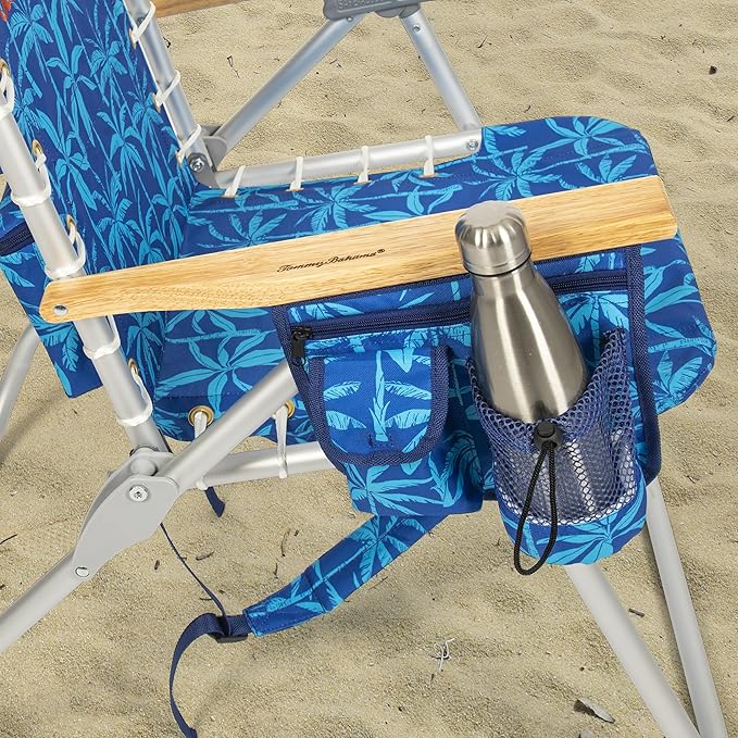 Tommy Bahama Hi-Boy 17 Seat Height 4-Position Lace-Up Suspension Folding Beach Backpack Chair