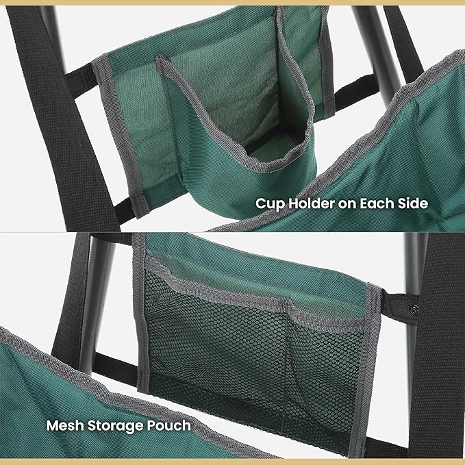 ARROWHEAD OUTDOOR Portable Folding Swinging Hammock Camping Chair Removable Canopy Perfect for Stargazing Cup Holder Storage Pouch Carrying Bag Included Supports up to 300lbs USA-Based Support