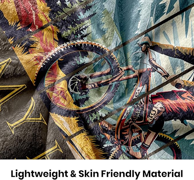 Bicycle Gifts for Men Bike Gifts for Women/Men/Boys Blanket 60X50 Gift for Bicycle Enthusiasts Bike Decorations Mountain Bike Gift Ideas for Cycling Riders Birthday/Christmas/Father's Day