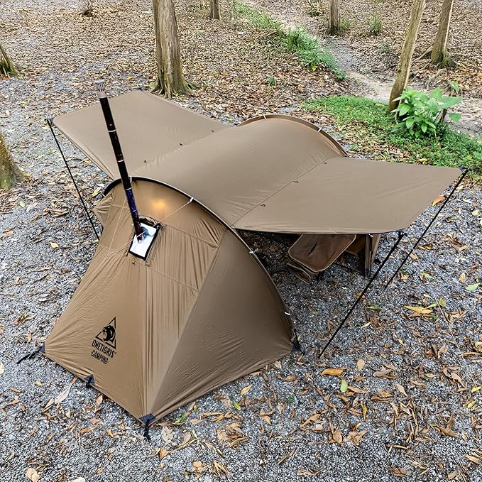 OneTigris Raven NEST Hot Tent with Stove Jack Spacious Waterproof 2 Person Tunnel Tent for Camping Hiking Backpacking Bushcraft