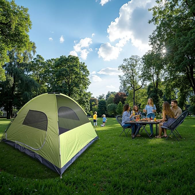 4-6 Person Dome Camping Tent Family Camping Tent 83x106 inches Waterproof Oxford Flooring for Fishing Outdoor Camping Hiking Study Tours Summer Camps.