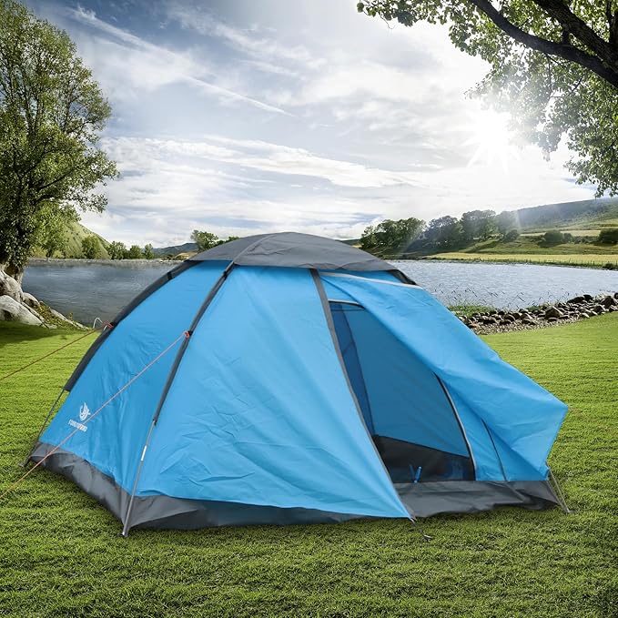 2-3 Person Backpacking Tent 3-4 Season Lightweight Waterproof Tents with Two Doors for Outdoor Camping Hiking Family Beach Hunting Travel