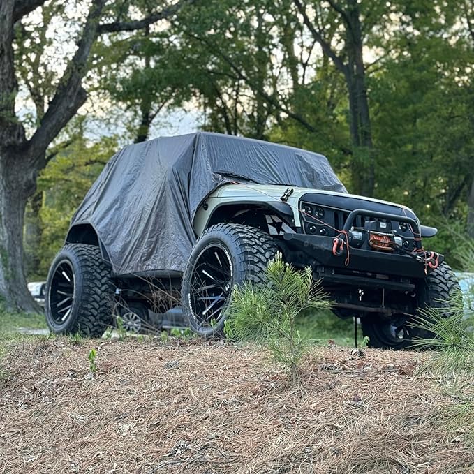 Trail Gear Oasis 2-in-1 Rain Cover &amp Tailgate Shade for Jeep Wrangler – Waterproof Easy Setup Fits 2-Door &amp 4-Door Models