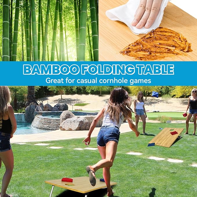 2 Pack Low Backpack Beach Chair with Folding Bamboo Table for Adults 5-Position Lay Flat Reclining Chair Lightweight with Cooler Bag Supports 265 lbs