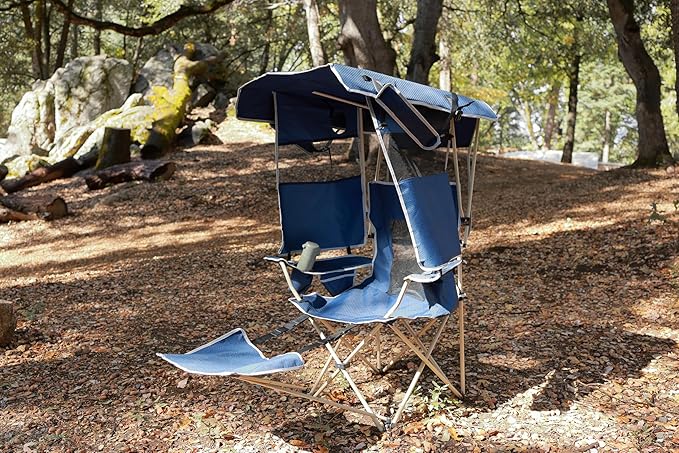 Nice C Chair with Canopy Umbrella Chair Chairs with Shade Sports Chairs USB Type-C&ampDC Charging Cable Included 30W Solar Panels Removable Footrest&ampCooler Bag (1 Navy)