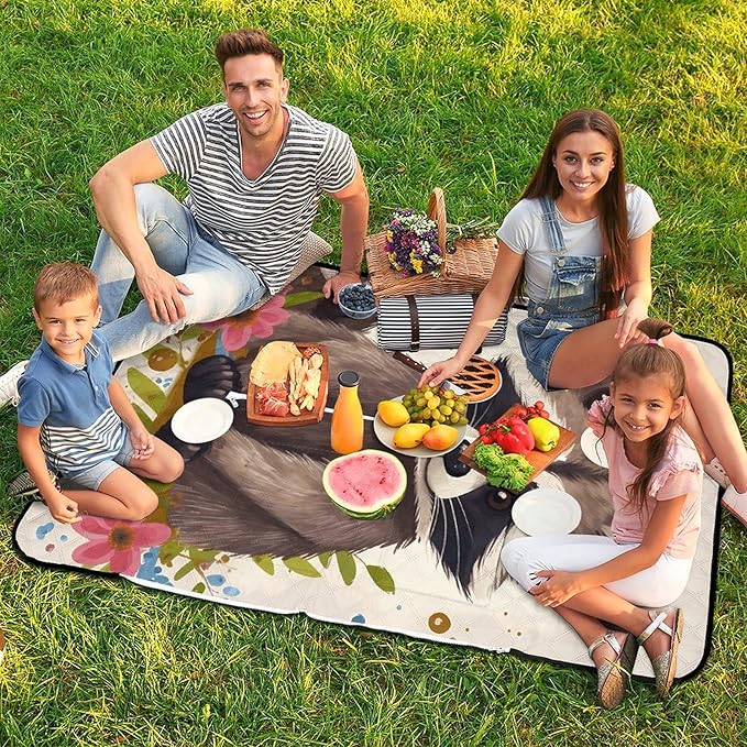 Zipper Raccoon Style Picnic Mat Suitable for Travel Camping Park Or Home Use