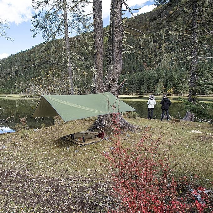 Hammock Rain Fly Tent Tarp Provides Effective Protection Against Rain Snow. 32ft Long Ridgeline. Big 9.8x9.5ft Durable Waterproof 210D Oxford. 6 Reflective Guy Lines 2 Stuff Sacks. Easy Assembly