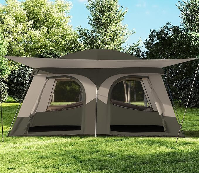 Vidalido Tents8-10 Person Camping Tent with Extended Vestibule2 Room Weather Resistant Family TentsEasy Install Waterproof Outdoor Tent for Camping Hiking