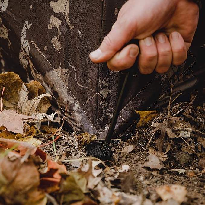 Barronett Blinds® All-Terrain Ground Stake Kit 8 Threaded Tip Stakes 4 Tie-Downs Carry Bag BA705 Black