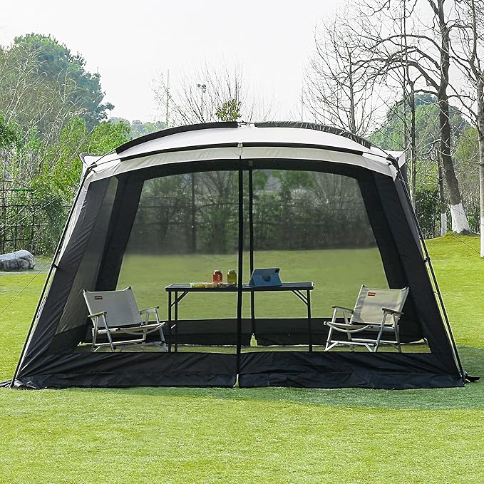 Screen House Room 11x11 Ft Mesh Net Tent Canopy Shelter Gazebo Easy Setup &amp Waterproof &amp Sunshade Suitable for Camping Trip Backyard Beach Picnic