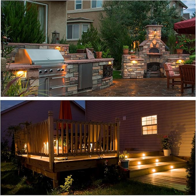 Gardenreet 3 Inch LED Hardscape LightRetaining Wall Lights12V AC/DC Paver Step LightCast Aluminum HousingIntegrated 0.5W 2700K LED Light SourceIP65 Waterproof 50000 Hours Lifespan