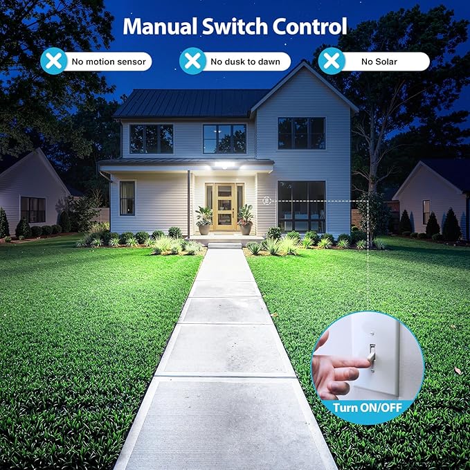 Olafus 180W Flood Lights Outdoor 18000LM Super Bright Security Lights with 5 Adjustable Heads IP65 Waterproof Hardwired Switch Controlled 6500K Aluminum LED Flood Light for House Yard White