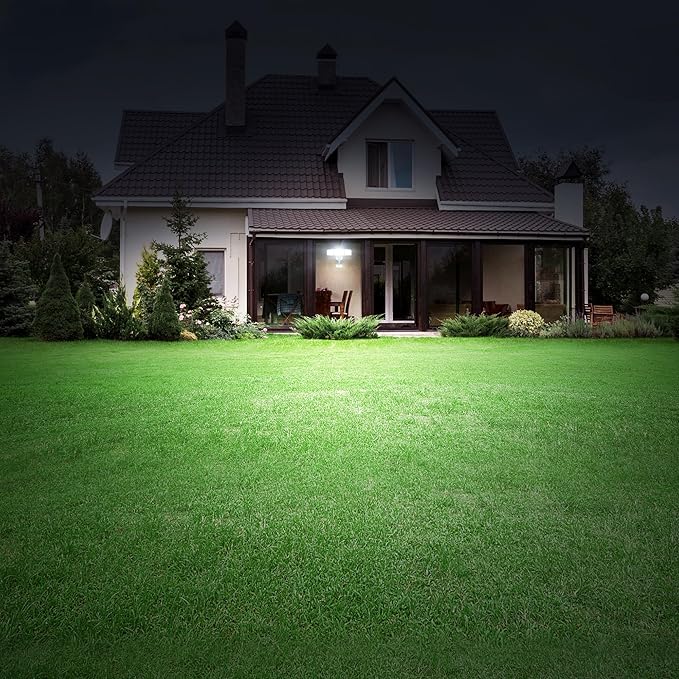 LUTEC 74W 8000 Lumen Motion Sensor Outdoor Lights 5000K Daylight IP65 Waterproof Flood Lights Outdoor with Night Light Dusk to Dawn Motion Detector LED Security Light for Outside Garage Yard-White