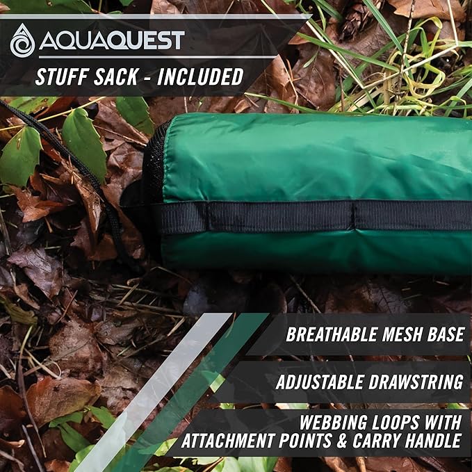 AquaQuest Guide Tarp – Ultralight Waterproof (5000 mm) Seam-Taped 40D Ripstop Rain Fly for Backpacking Stealth Camping &amp Thru-Hiking