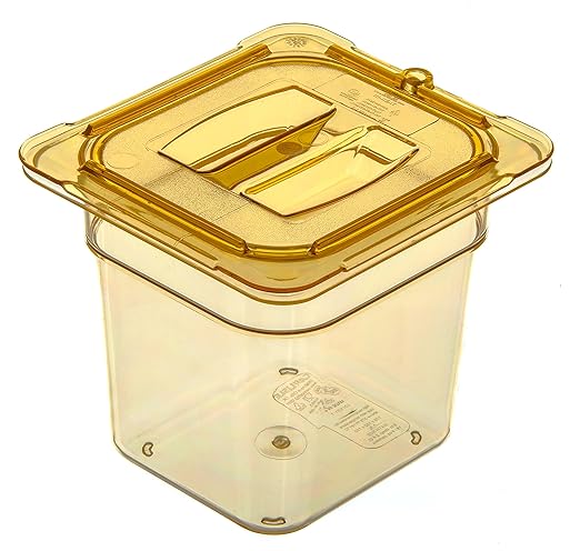 Carlisle FoodService Products 3088513 StorPlus High Heat Food Pan 6 Deep Sixth Size Amber (Pack of 2)
