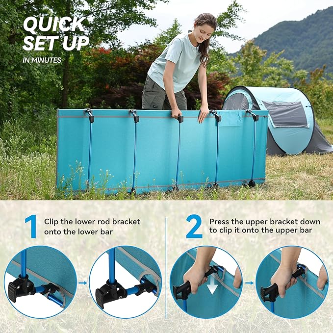 MARCHWAY Ultralight Folding Tent Camping Cot Bed Portable Compact for Outdoor Travel Base Camp Hiking Mountaineering Lightweight Backpacking (Blue)
