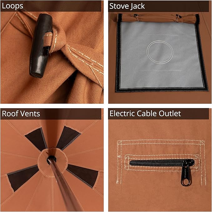 WHITEDUCK Regatta Canvas Bell Tent - w/StoveJack Waterproof 4 Season Luxury Camping and Glamping Yurt Tent Outdoor
