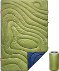 Camping Blanket | X-Large Wind and Waterproof Warm Puffy Blanket Quilt | Lightweight Portable | Outdoor Concerts Picnics Backpacking Travel Hiking Beach Stadium (Garnish Green)