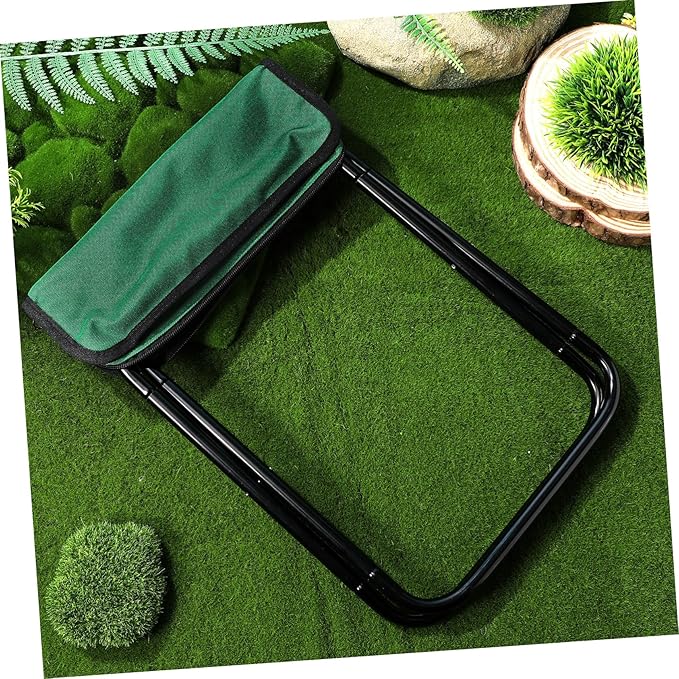 GARVALON Folding Stool for Outside Activities Portable Aluminum Stool Foot Rest for Camping Hiking and Travel