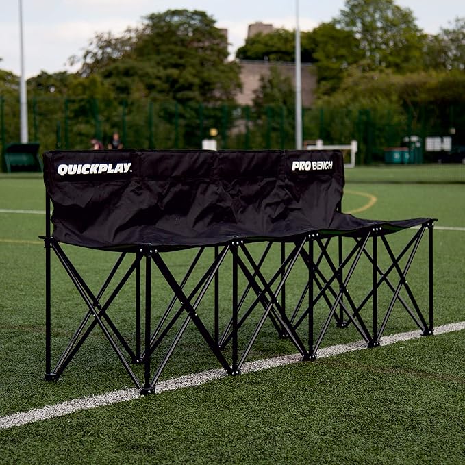 QUICKPLAY PRO Portable Folding Bench – Available in 4 6 and 9 Seats &amp 6-Seat Shelter | Heavy-Duty Fast Set-Up Seating for Sports Camping and Outdoor Activities