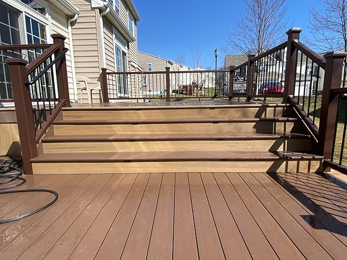 Tru-Scapes® 4.5” Composite LED Low Voltage Deck Post Cap Light (ONLY fits a Trex Transcend Post) (Brown) (NOT Solar) - Works with Trex LightHub Plug N Play System