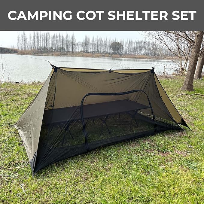 onewind Shelter Camping Tarp Set Include Emergency Shelter BugNet and Tent Footprint Ripstop Silnylon with Silicone PU Coating Survival Shelter Tent for Camping Hiking Backpacking