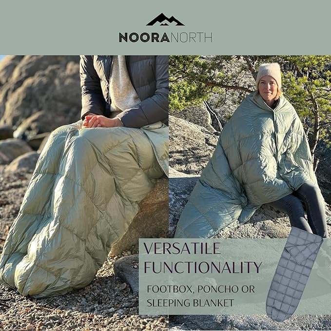 Down Camping Blanket with Footbox – Lightweight Packable Water Resistant Backpacking Quilt &amp Warm Puffy Compact Outdoor Throw – 52x77 with Stuff Sack for Stadium Hiking &amp Travel
