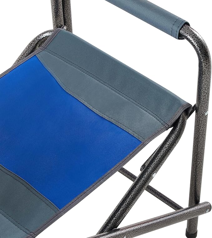 Folding Camping Chair with Storage Pockets Directors Chairs Foldable for Adults Camping Chair &amp Picnic Chairs for Outdoor Beach Fishing Heavy Duty Supports 400 LBS (Blue 2)