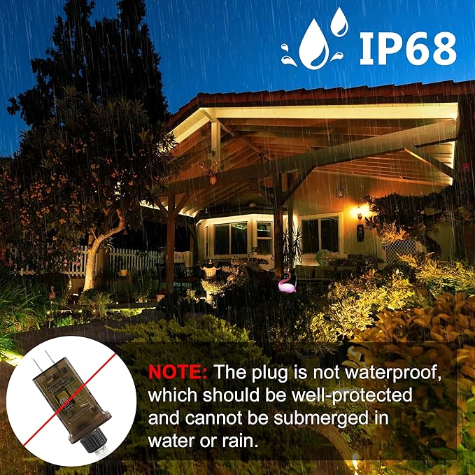Connectable Outdoor Rope Lights 50ft 600 LED Warm White Strip Light Plug in for Indoor with Waterproof 8 Modes Outdoor String Lights for Camping Garden Backyard Patio Deck Pool Tree Décor