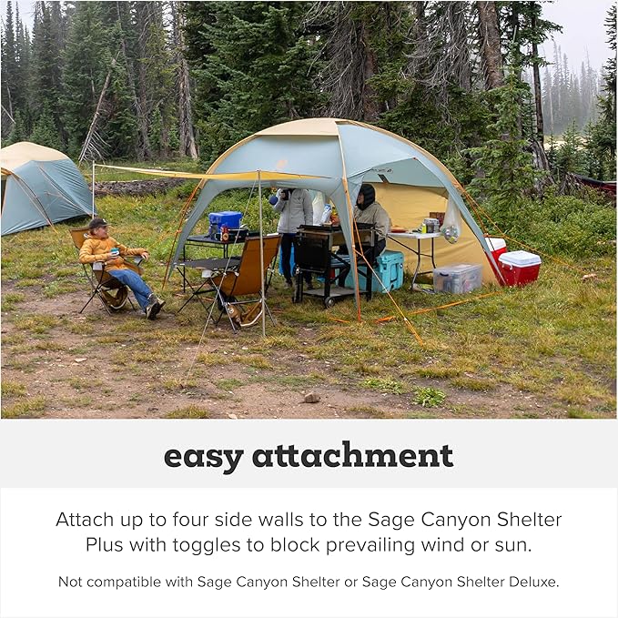 Big Agnes Sage Canyon Shelter Plus Accessory Wall - Camping Tent Accessories Pop Up Sun and Wind Shade Screen