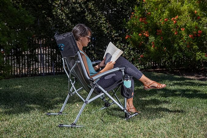 Picnic TIME NFL Unisex-Adult NFL Outdoor Rocking Camp Chair XL Heavy Duty Camping Chair for Adults