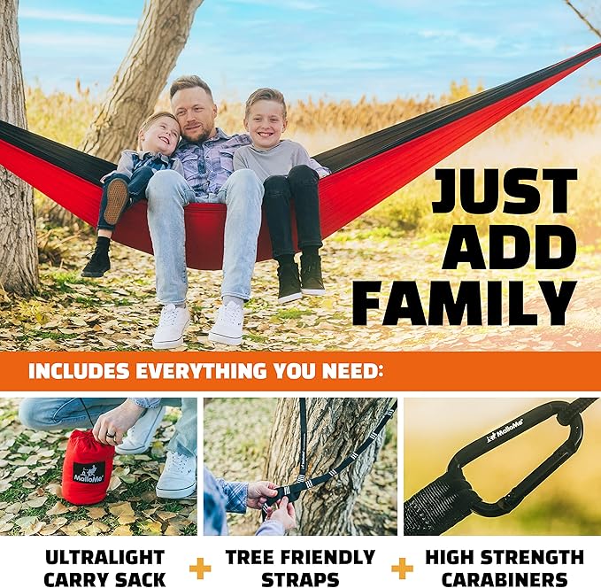 MalloMe Camping Hammock for Adults &amp Kids - Portable Hammocks for Outside - Hamacas para Adultos Outdoor Single &amp Double Two 2 Person Hammock - Hamaca/Hamacs/Amacas Heavy Duty Tree Travel Hamo