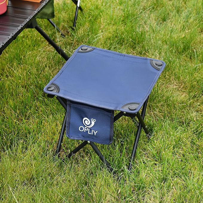 Opliy Camping Stool 2 Pack13.5 Inch Portable Folding Stool for Outdoor Gardening and Beach Hiking FishingFoot Stool with Carry Bag (Blue)