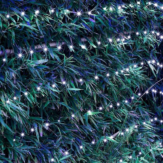 4 Pack 12 x 5FT 360 LED Christmas Net Lights Outdoor for bushes Waterproof IP65 12 Modes Connectable Extendable Bush Net Christmas Lights Outdoor Mesh Light for Bushes Tree Yard Garden White