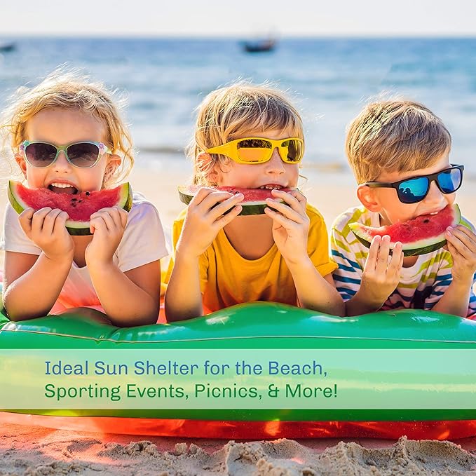 Beach Tent - Sun Shelter for Shade with UV Protection and Water-Resistant Coating for Sports Events and More with Carry Bag by Wakeman Outdoors