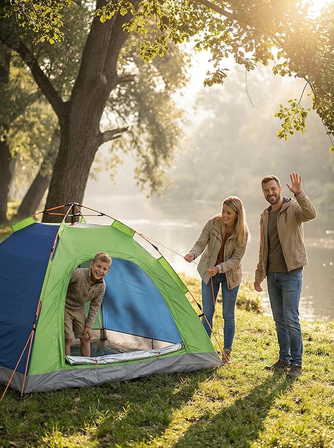 2-4 Tent Camping Tent with rain Protection Device Waterproof Camping Tent Easy to Build Portable Family Tent with Windows.