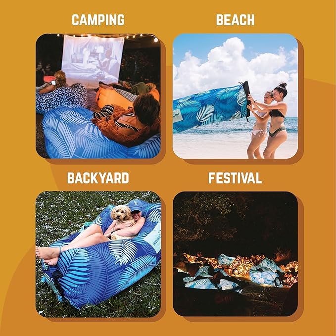 Chillbo Lazybone Inflatable Lounger - Ultimate Inflatable Couch for Maximum Chill - The Perfect Blow Up Couch for Music Festivals Or Lounger for Camping