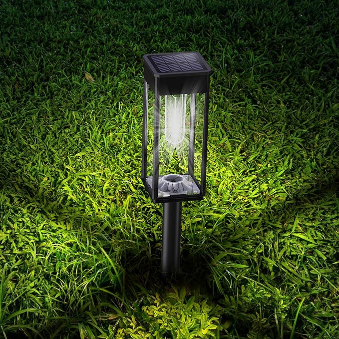 Solar Pathway Lights Outdoor IP65 Waterproof 6 Pack 6500K LED Auto On/Off Walkway Landscape Light for Yard Lawn Garden Patio Driveway Outside Decor Cool White