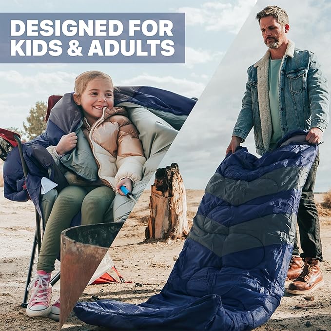 MalloMe Sleeping Bags for Adults Cold Weather &amp Warm - Backpacking Camping Sleeping Bag for Kids 10-12 Girls Boys - Lightweight Compact Camping Essentials Gear Accessories Hiking Sleep Must Have
