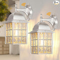 WIHTU Silver Exterior Lighting Fixtures Wall Mount Dusk to Dawn Outdoor Porch Wall Lights Sensor Wall Lantern Wall Lamp Set of 2 Waterproof Wall Sconce Outside Lighting for Garage Front Door