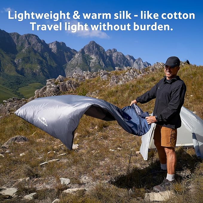 Naturehike Lightweight Compact Sleeping Bag 59℉/32℉ Envelope Ultralight Backpacking Sleeping Bag Portable Waterproof with Compression Sack for Cold&ampWarm Camping Traveling Hiking