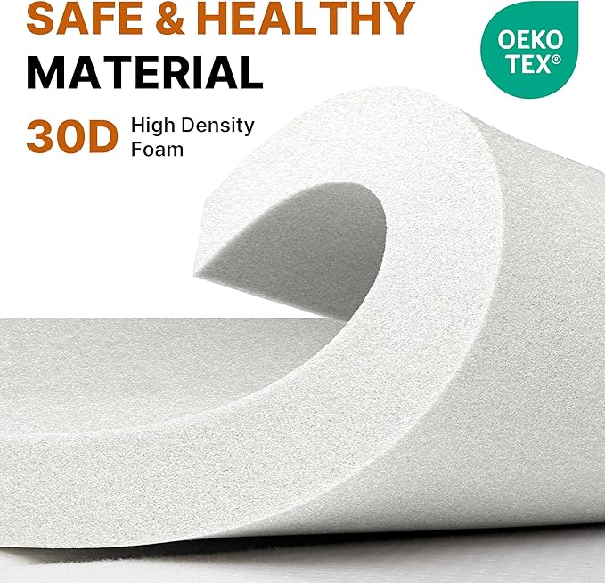 4 INCH Extra Thick Memory Foam Camping Mattress 30D Foam Camp Pad for Car Tent Cot Roll Up Mattress for Guests Sleepovers RV Truck Camper