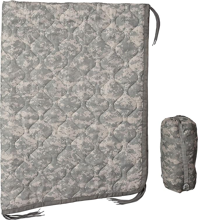 USGI Industries Military Woobie Blanket | Thermal Insulated Camping Blanket Poncho Liner | Large Portable Insulation Water-Resistant for Hiking Survival | Compression Carry Bag