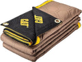 CAT Water Resistant Woven Utility Blanket 72-Inch x 60-Inch Outdoor Tarp Material Padded Blanket Rivets for Tie Downs Park Picnic Moving Protect Furniture Brown Black - 980788N