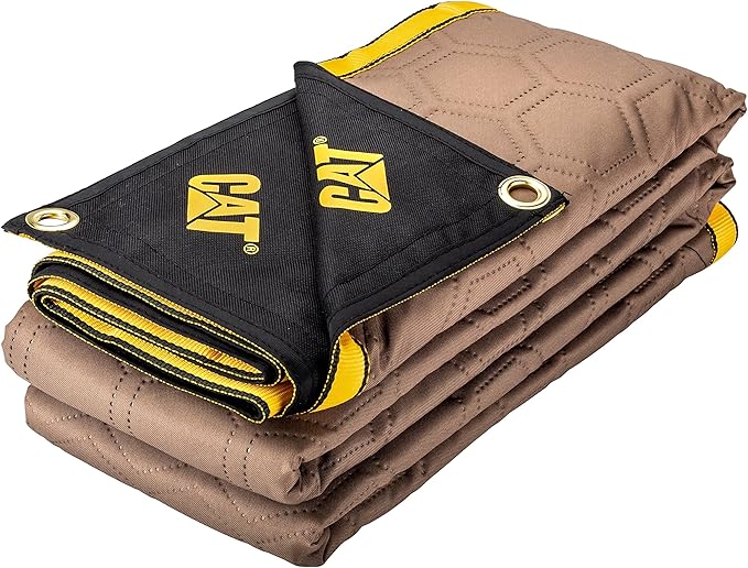 CAT 72 Inch x 80 Inch Water-Resistant Woven Utility Blanket Black Brown - 980837E