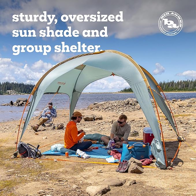 Big Agnes Sage Canyon Shelter Plus Accessory Wall - Camping Tent Accessories Pop Up Sun and Wind Shade Screen